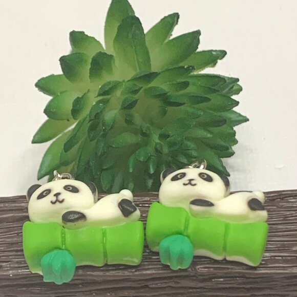 Panda Bear Earrings, Panda Earrings, Gift Idea, Silly Earrings, Panda Jewelry - Picture 3 of 7